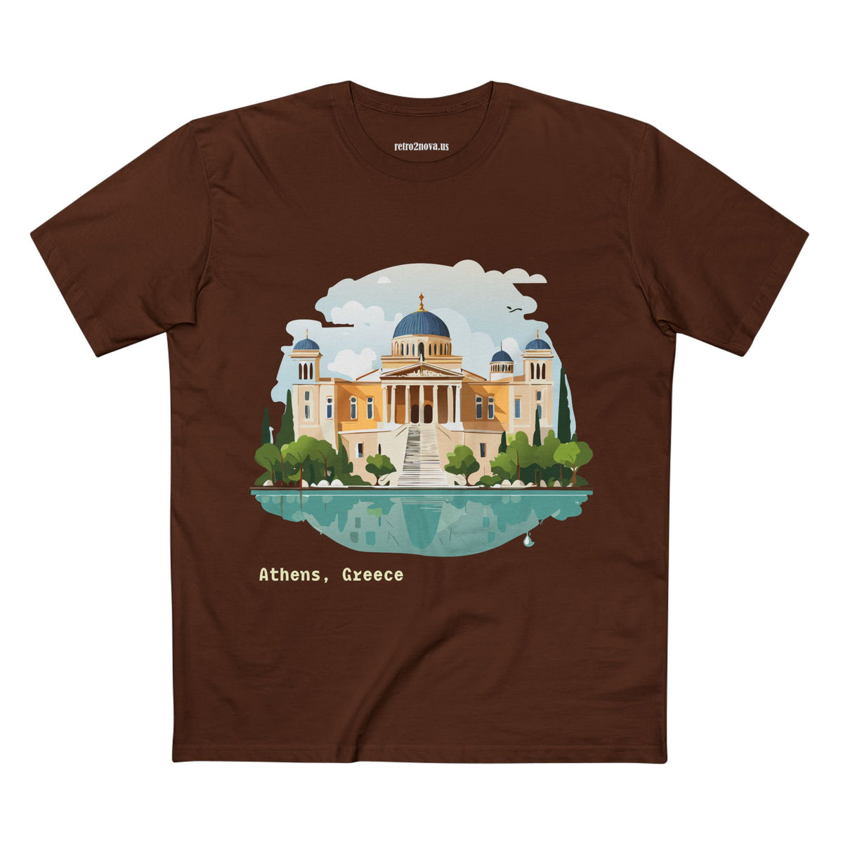 Athens Greece Illustration T-Shirt | Acropolis Temple Travel Tee