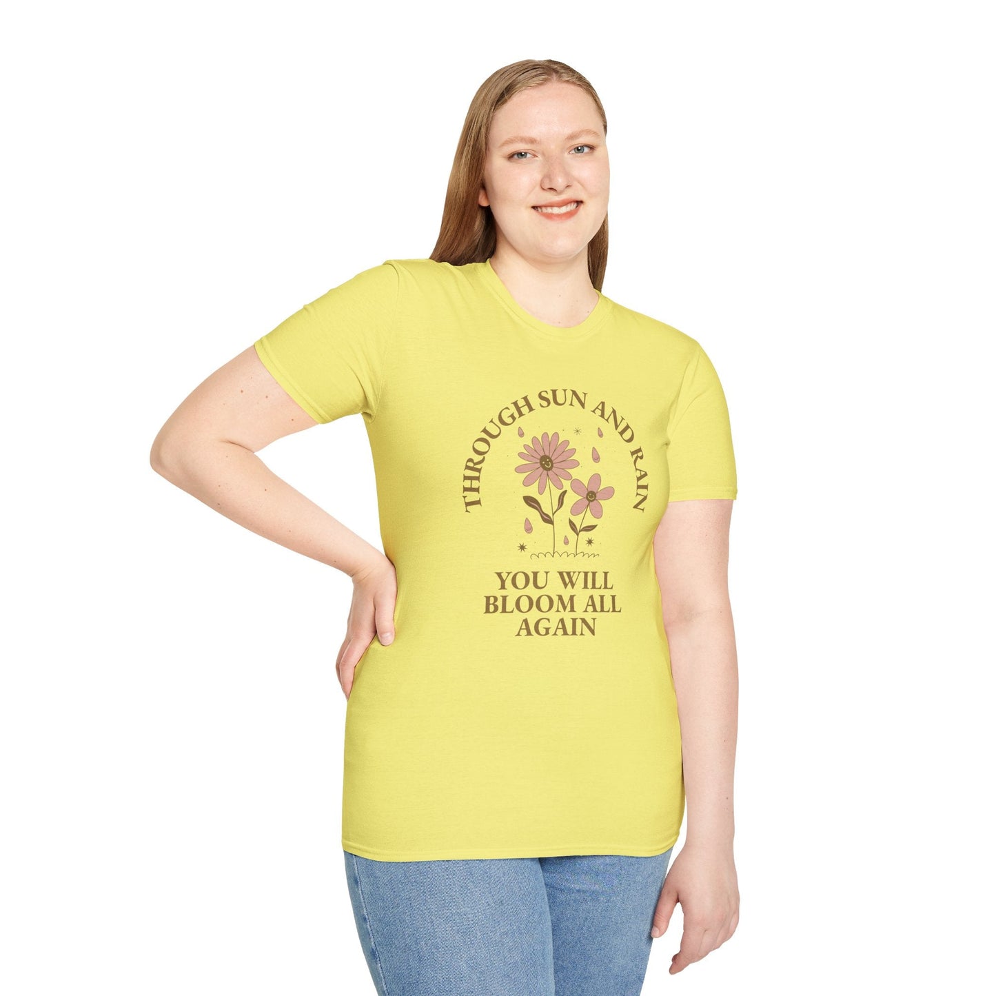 Positive Slogan T Shirt For Everyday Motivation Unisex Tee With Positive Words And Good Quotes Gildan Softstyle 64000