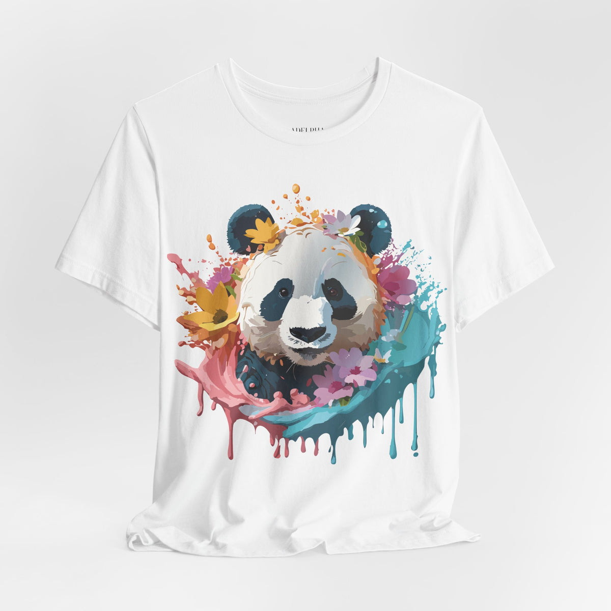Panda Graphic Unisex Cotton Bella+Canvas Tee with Art Animal Design e139