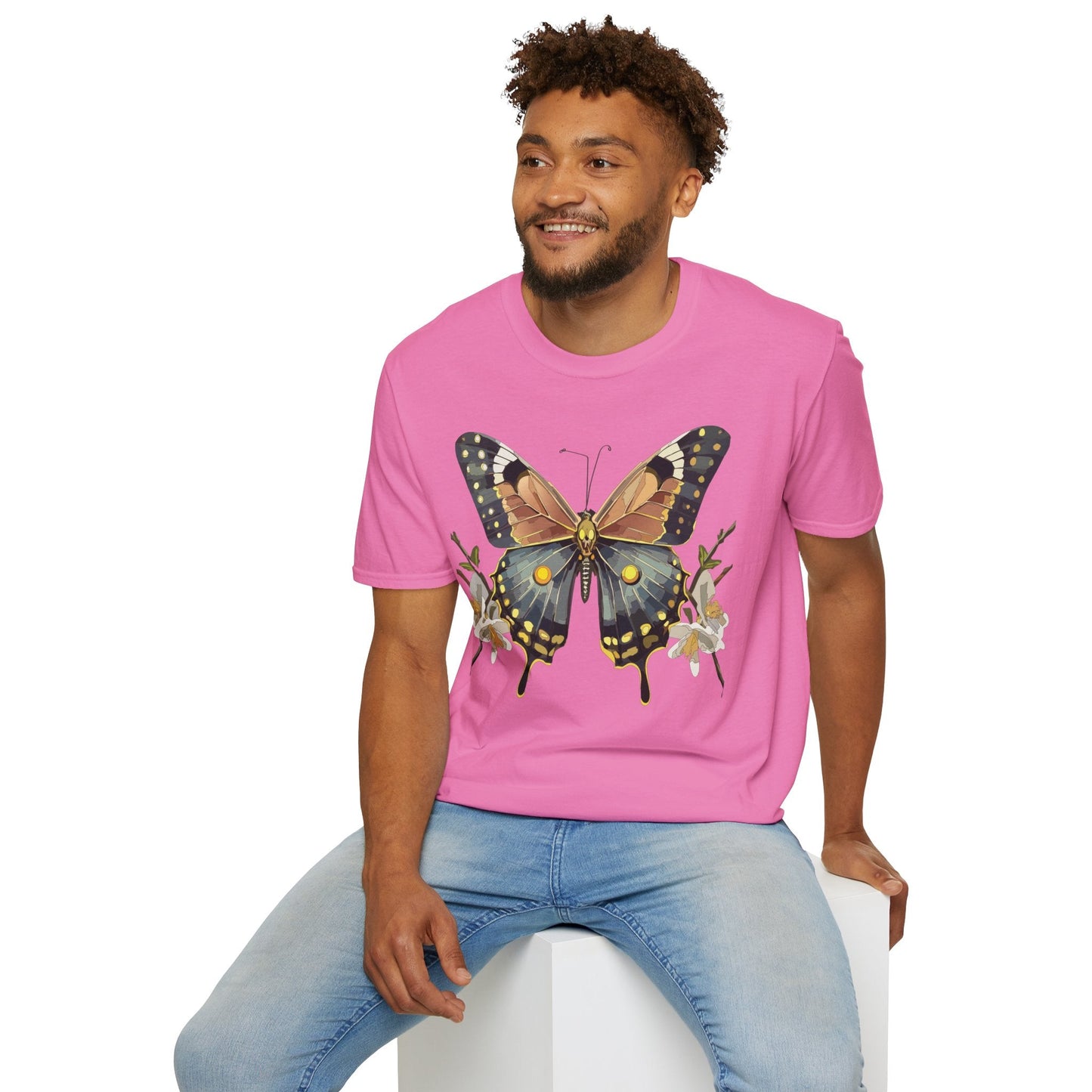 Butterfly Shirt Unisex Gildan Softstyle T Shirt Monarch Butterfly Tee 100 Percent Ring Spun Cotton