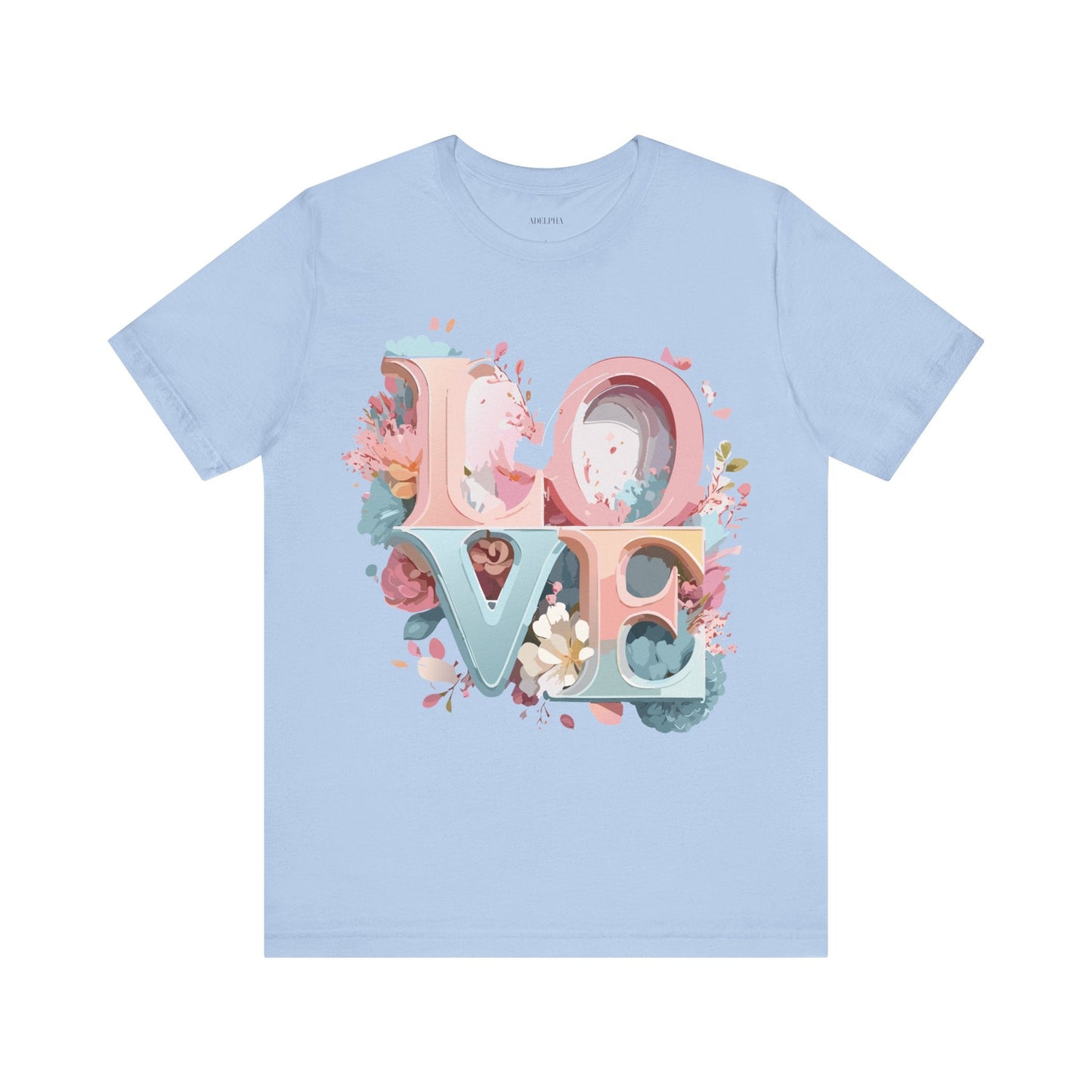 Valentine Day Graphic Unisex 100 Cotton Vintage Artwork with Love and Flower Design Tee 47