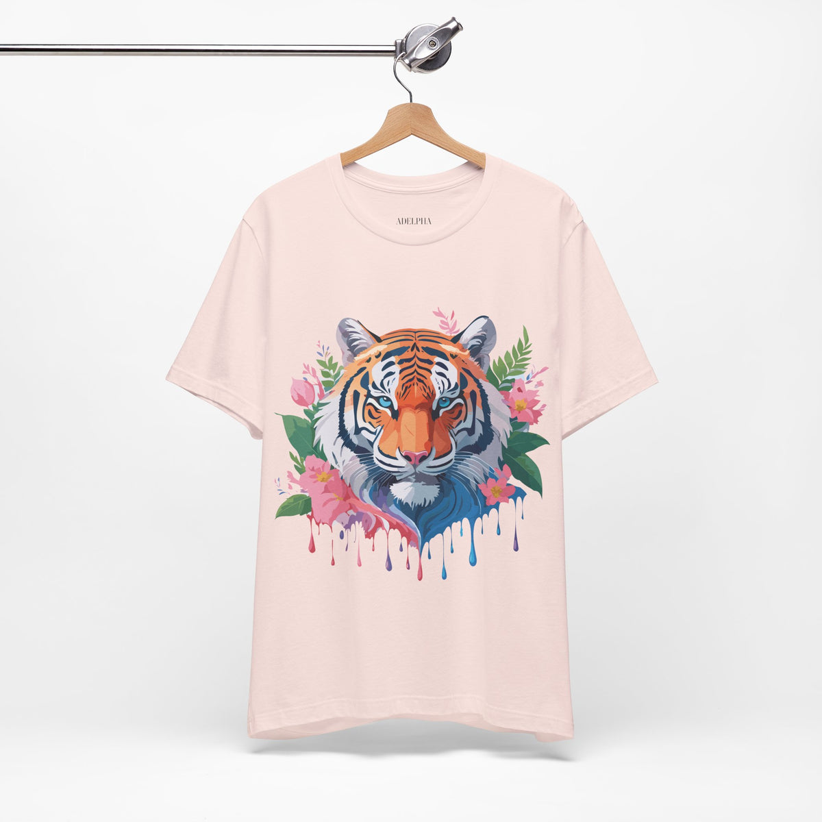 Tiger Graphic Unisex Cotton Bella+Canvas Tee with Art Animal Design d89