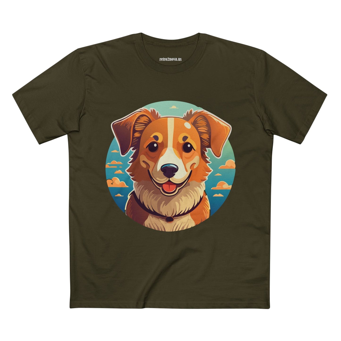 Unisex Animals Dog Shirt With Original Art Design Premium Cotton Tee By Retro2Nova Art Collection Soft Breathable Comfort