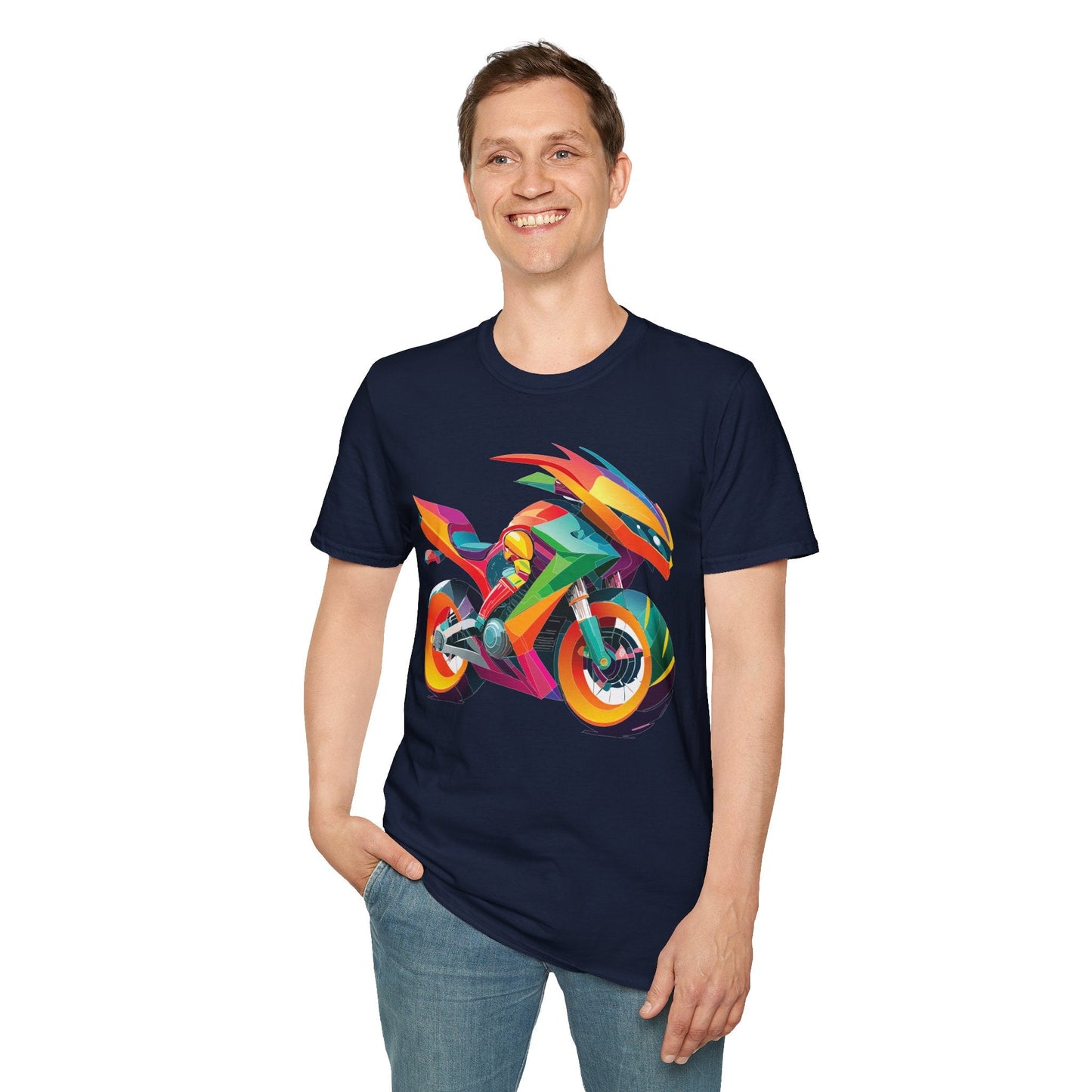Bike Graphic Unisex Cotton Motorcycle Art Design Tee 5