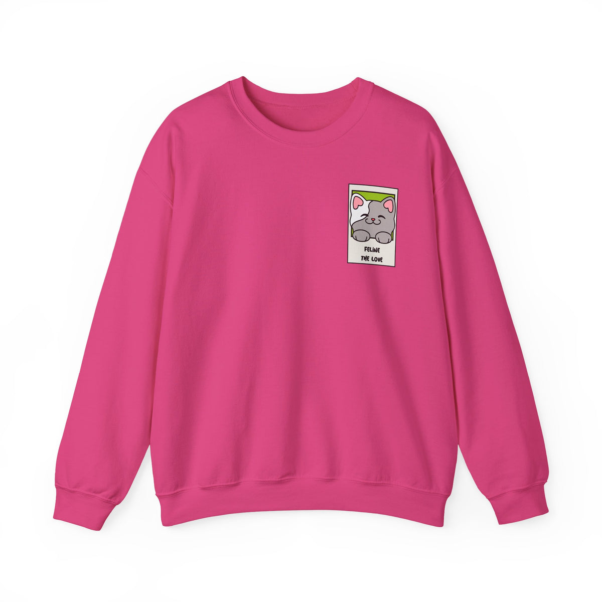 Pocket Cat Graphic Valentine's Day Sweatshirt Unisex 50/50 Cotton-Poly Sweatshirt w74