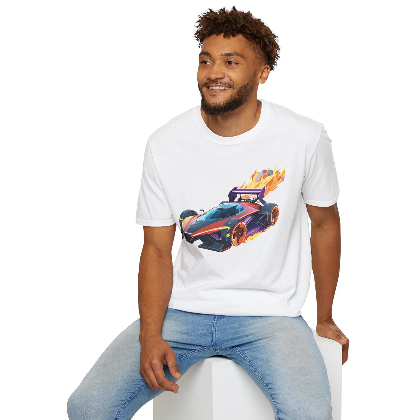 Unisex Car T Shirt Hot Wheels Graphic Tee Car Shirt Gildan Softstyle 64000 Cotton Tee