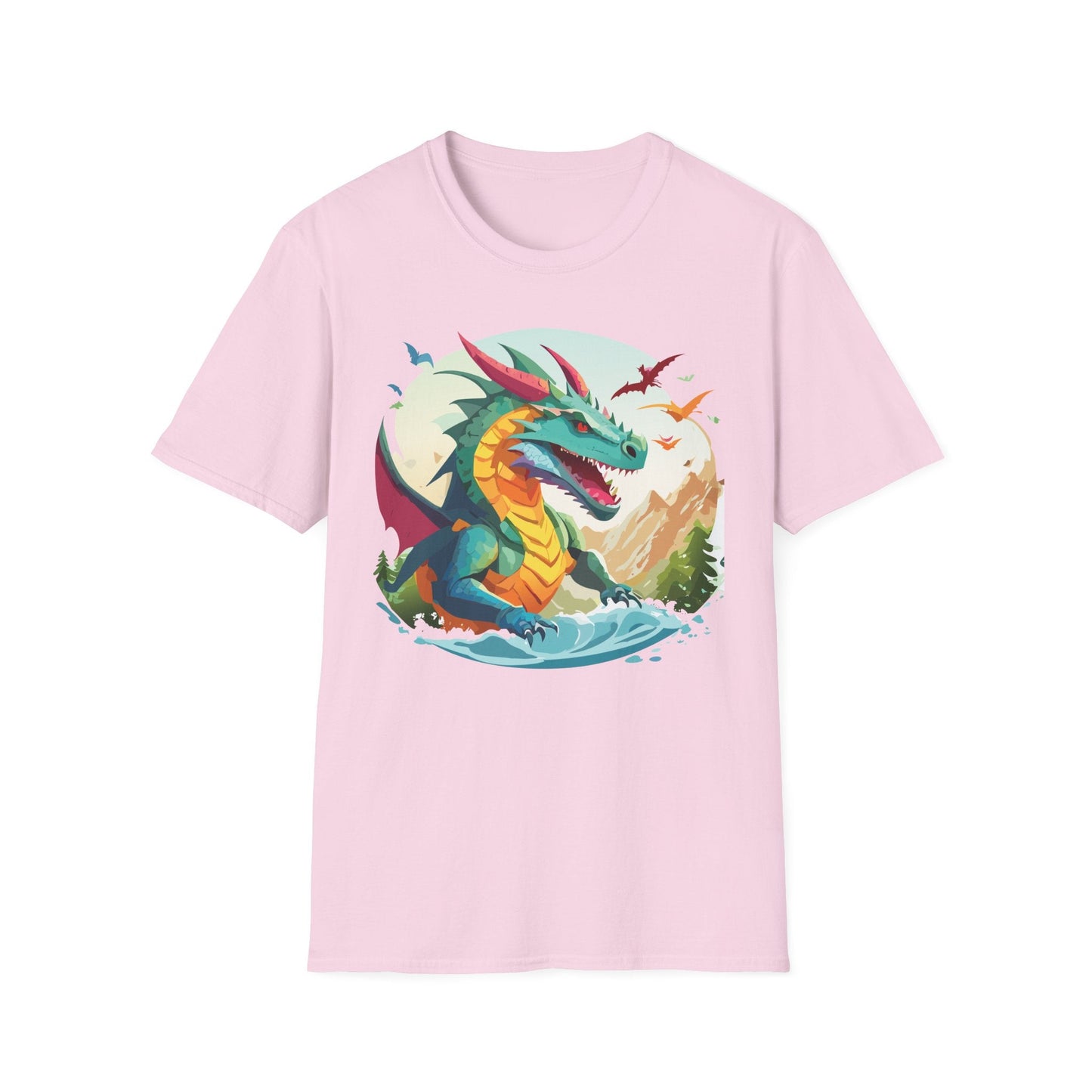 Dragon T Shirt Unisex Animal Tee Softstyle 64000 Premium 100 Percent Ring Spun Cotton