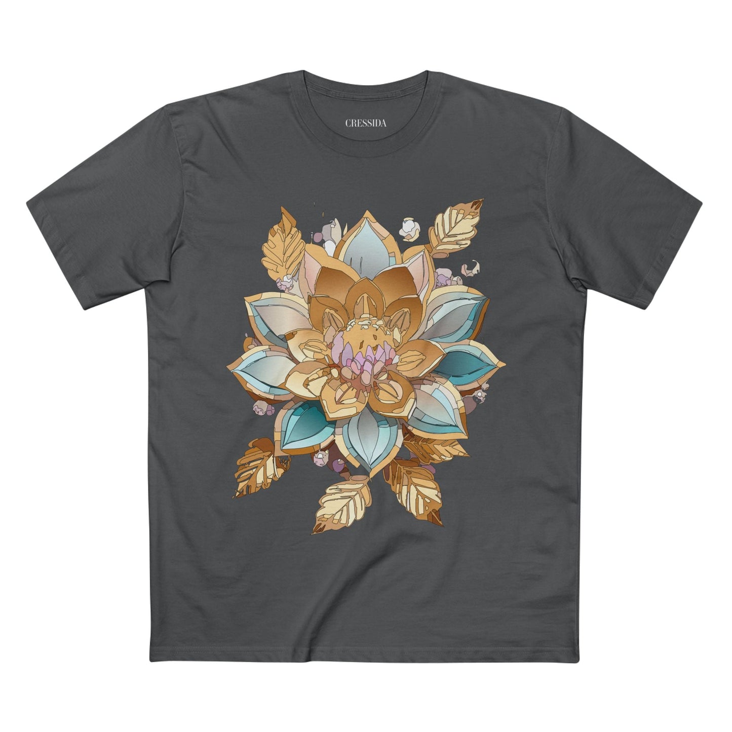 Floral Graphic T-Shirt Unisex 100 Cotton Art Design with Antique Flowers Tee 3