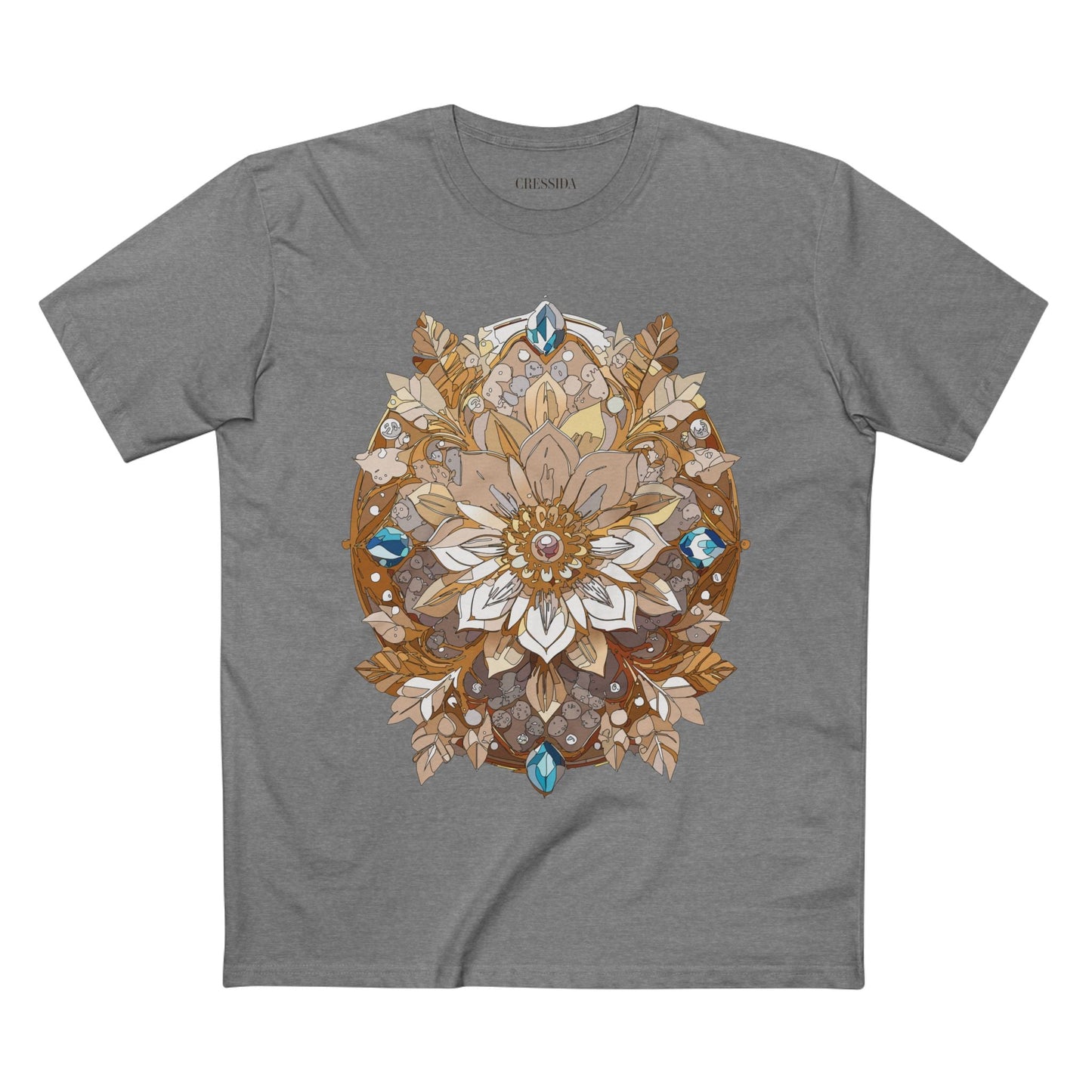 Floral Graphic T-Shirt Unisex 100 Cotton Art Design with Antique Flowers Tee 23