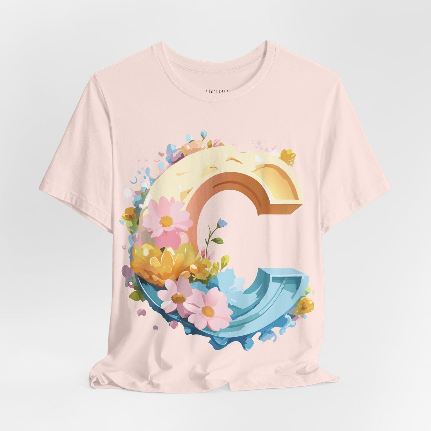Letter C Shirt Unisex Graphic Tee By Adelpha With Vintage Inspired Artwork Design Premium Edition