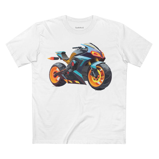 Moto Bike Graphic Unisex 100 Cotton Staple Tee 22