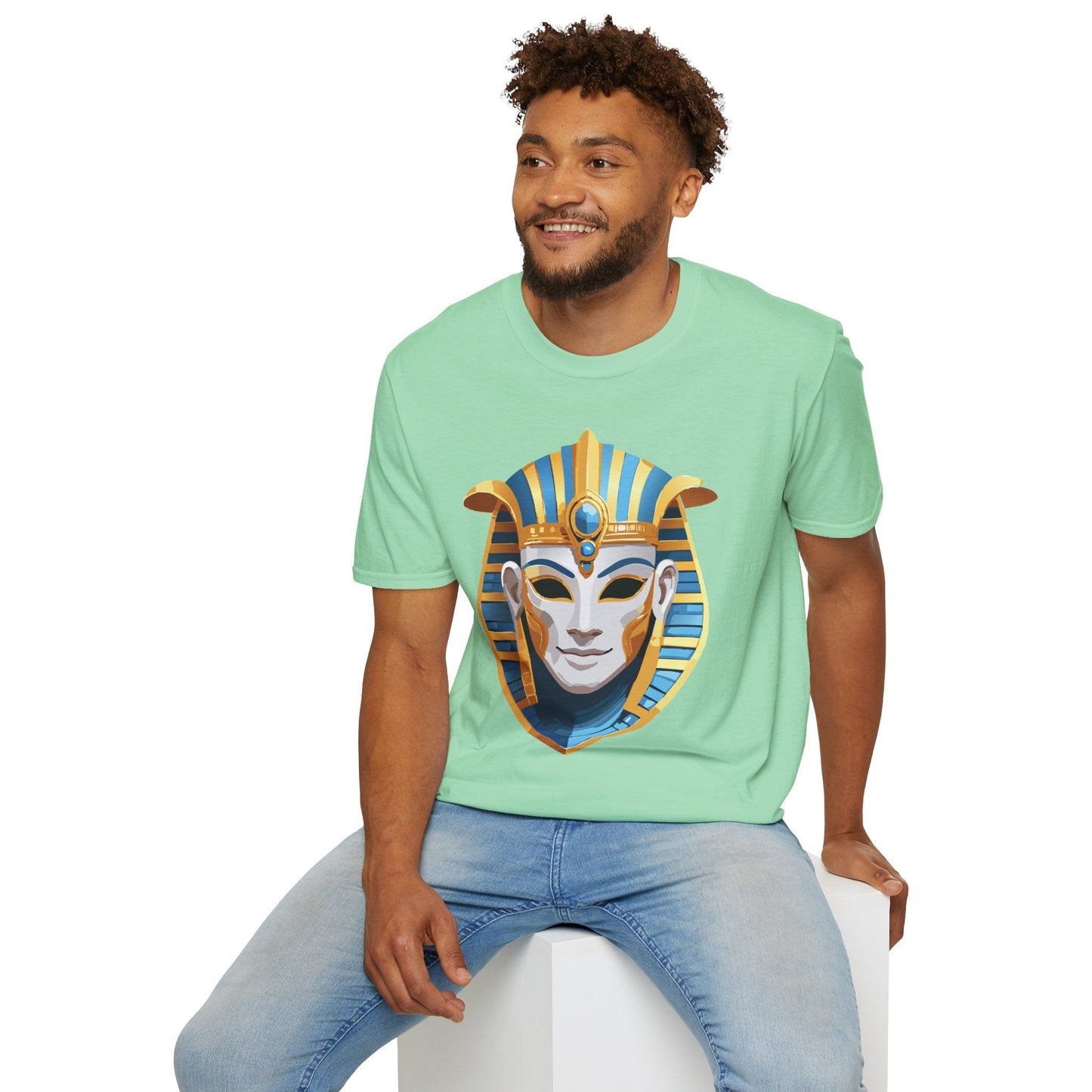 Mask Tee Shirt Unisex Gildan Softstyle 64000 Cotton Tee With Masquerade Design Artwork