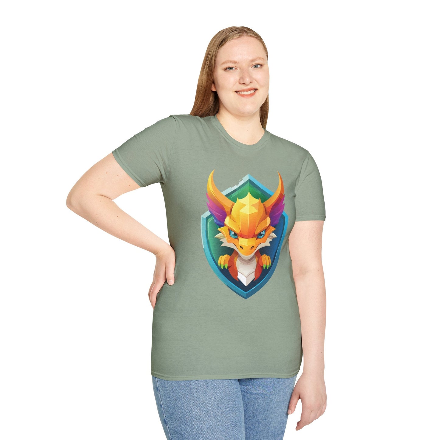 Dragon T Shirt Unisex Dragon Graphic Tee With Animal Design Soft Cotton Gildan Softstyle 64000
