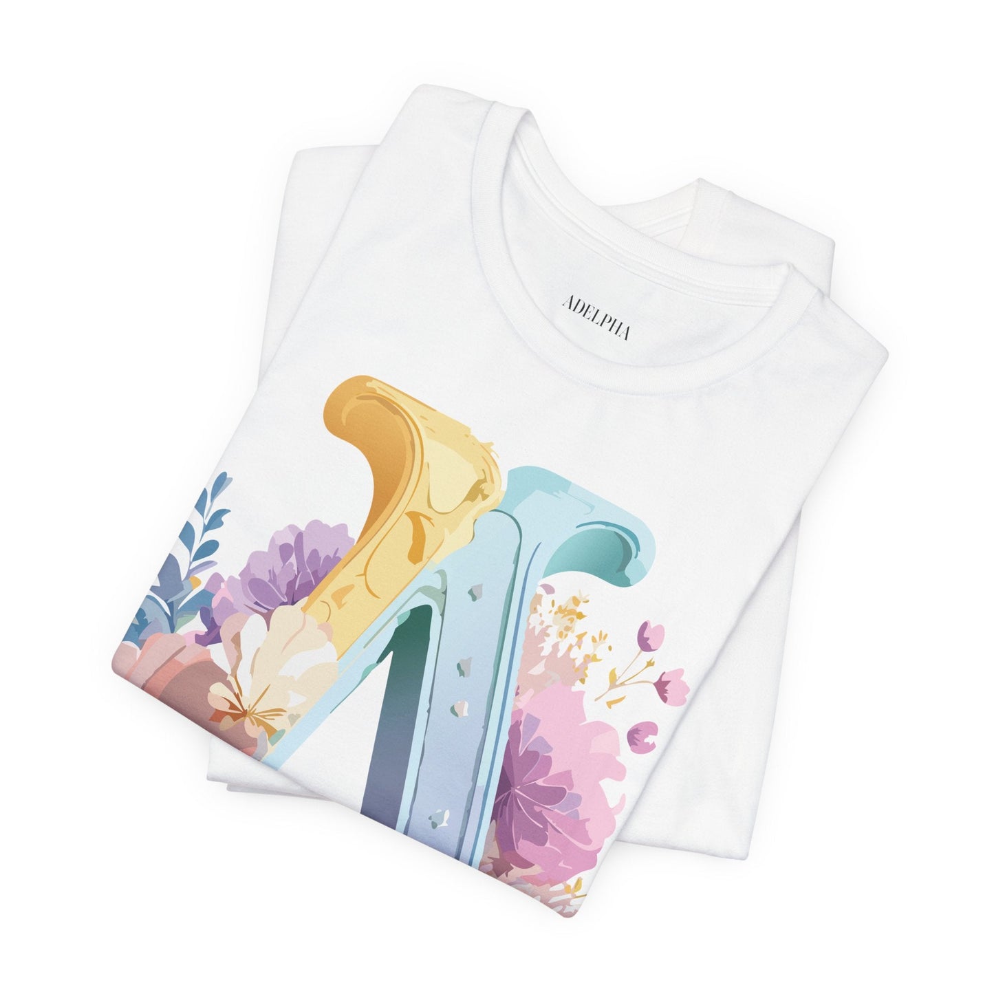 Letter A Graphic Tee Unisex Short Sleeve Shirt Vintage Inspired Artwork By Adelpha