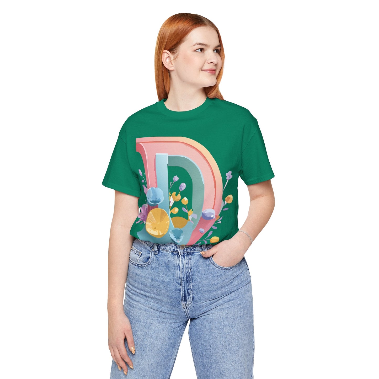 Letter D Shirt Unisex Jersey Graphic Tee From Adelpha With Vintage Inspired Artwork Short Sleeve
