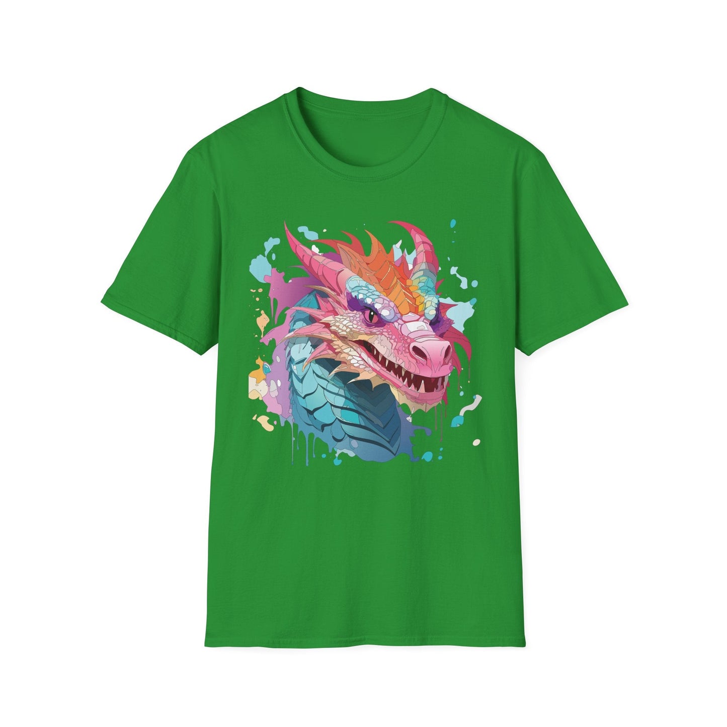 Dragon Graphic Tee Unisex Gildan Softstyle Cotton Shirt With Animal Art Design 64000