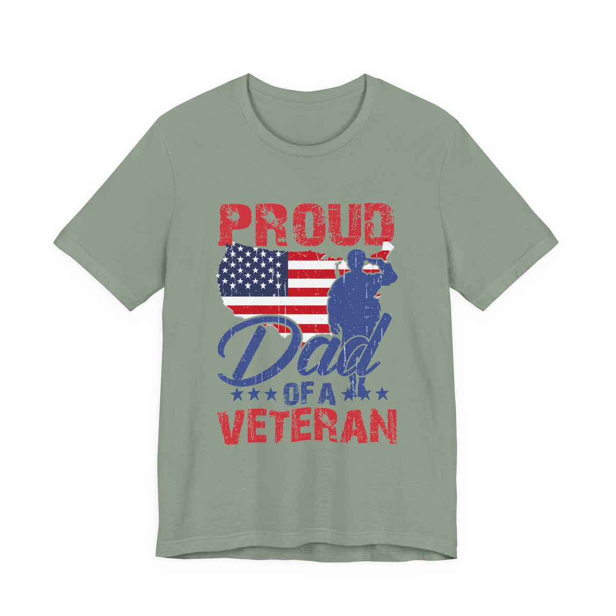 Proud Dad of a Veteran T-Shirt American Flag Veteran Dad Unisex Cotton Tee v9