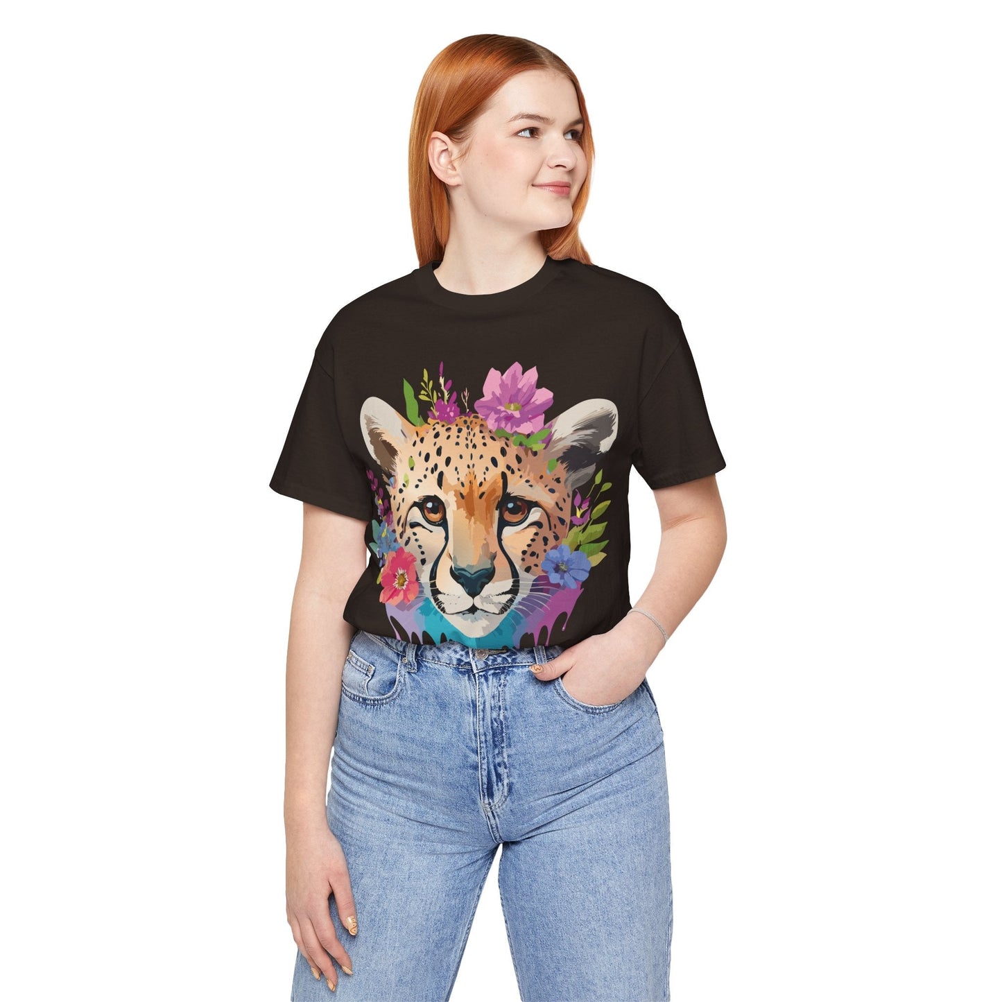 Adelpha Graphic Tee Cheetah Art Design Unisex Short Sleeve Shirt