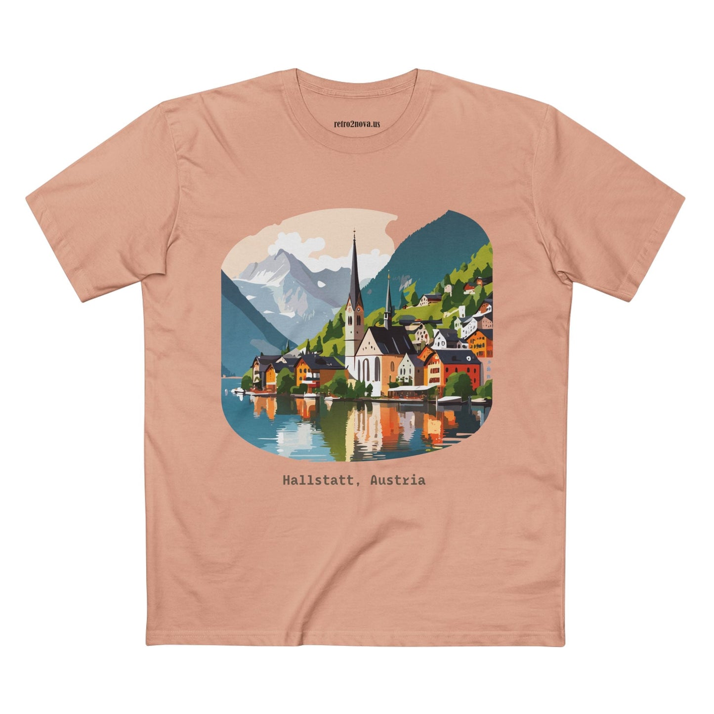 Austria Travel Shirt Unisex Premium Cotton Tee Featuring Original Art Design Retro2Nova
