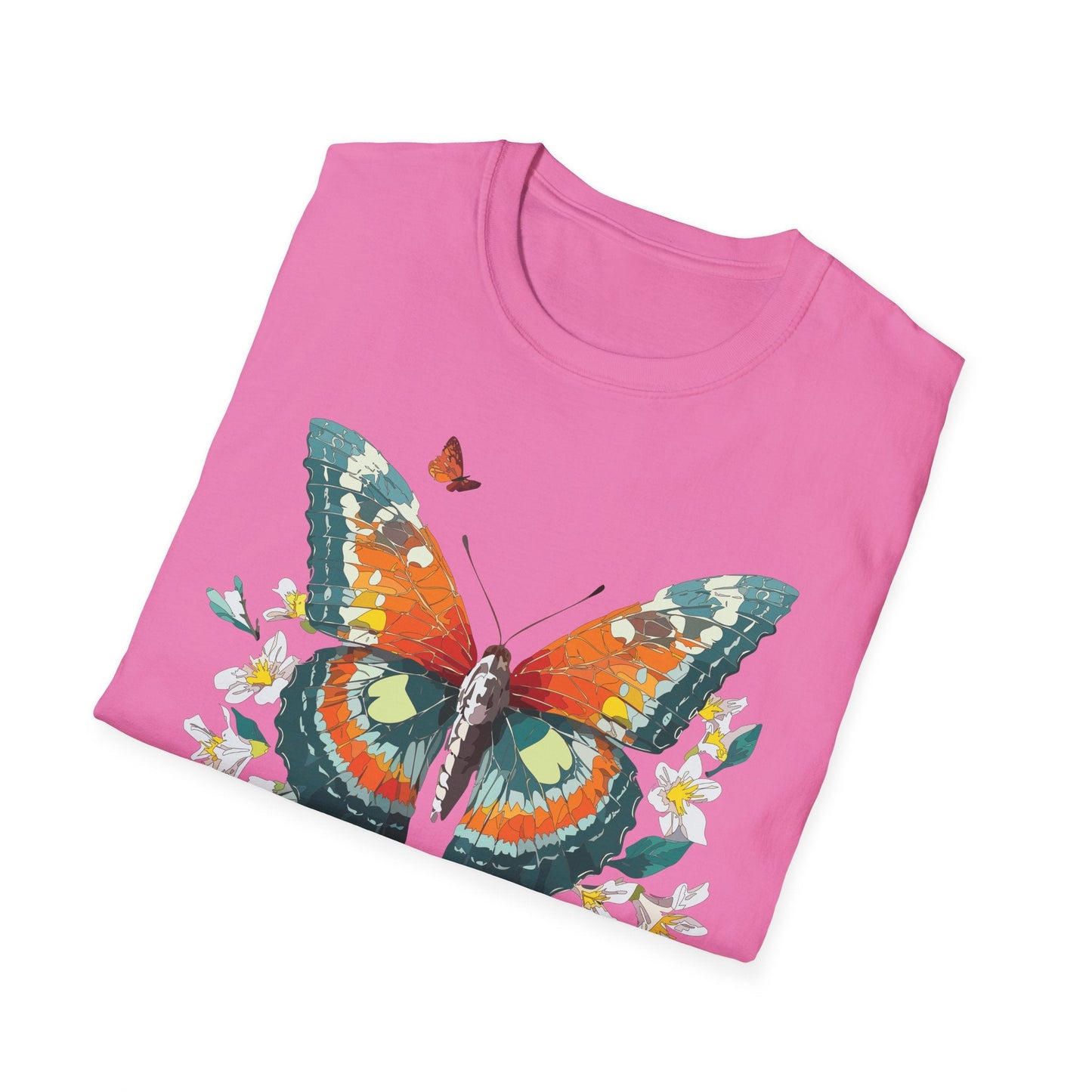 Butterfly T Shirt Unisex Softstyle Gildan 64000 100 Percent Ring Spun Cotton Monarch Tee