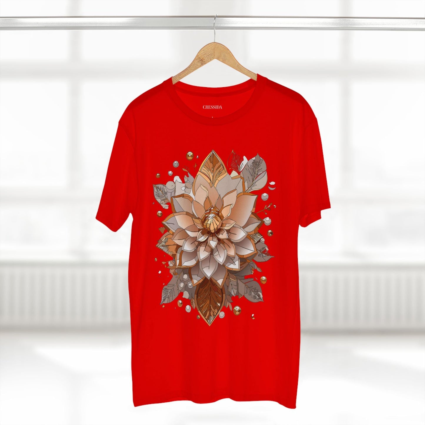 Floral Graphic T-Shirt Unisex 100 Cotton Art Design with Antique Flowers Tee 4