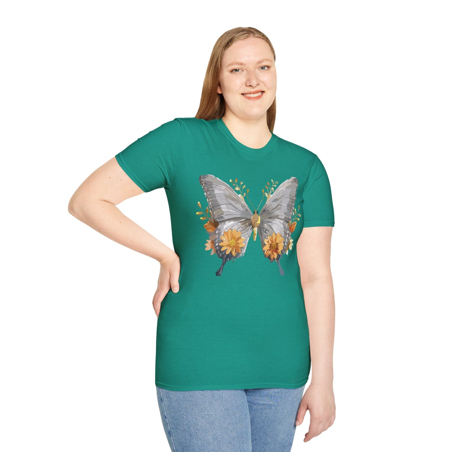 Butterfly T Shirt For Unisex Gildan Softstyle 64000 Cotton Comfort Monarch Design Tee