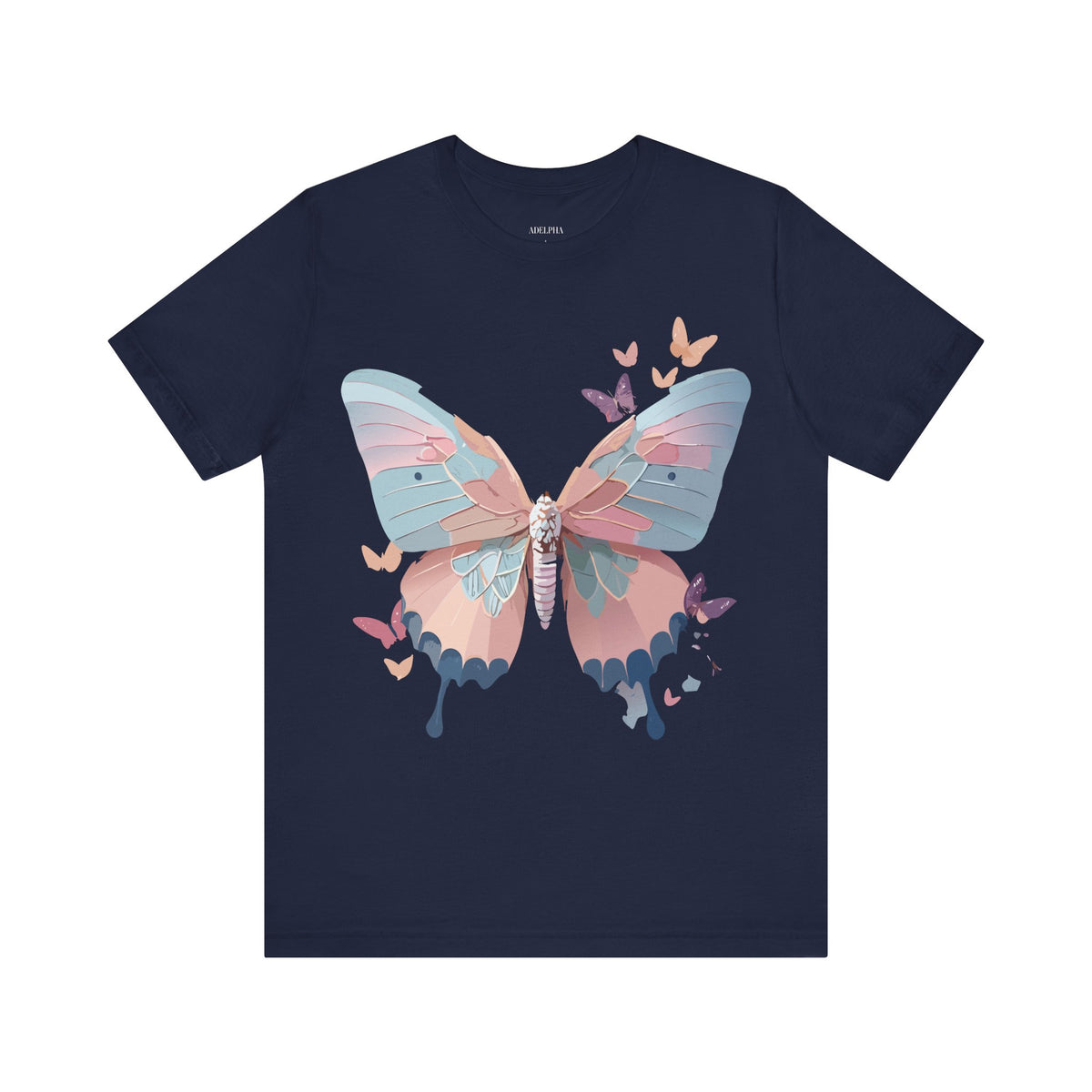 Butterfly Graphic Unisex Cotton Bella+Canvas Tee with Art Design n75