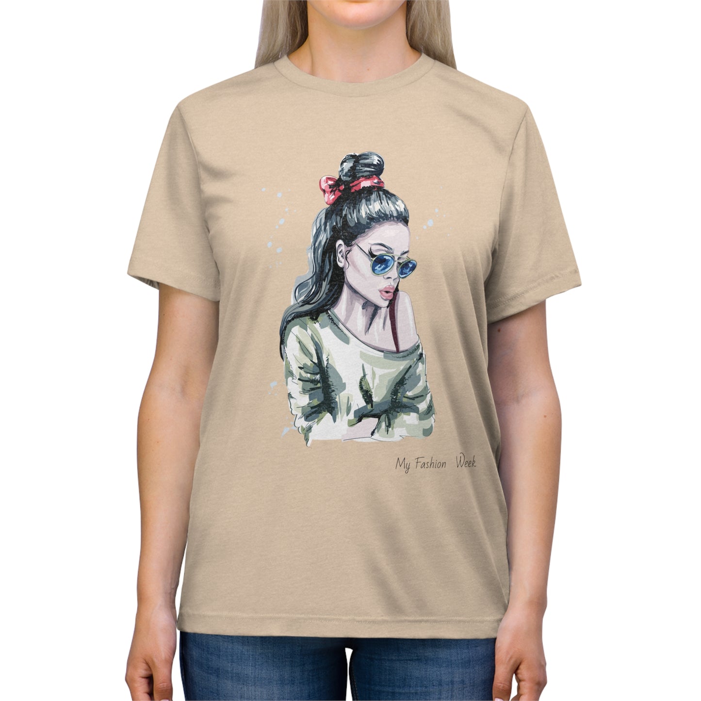 Tri-blend Tee Shirt with Art Design