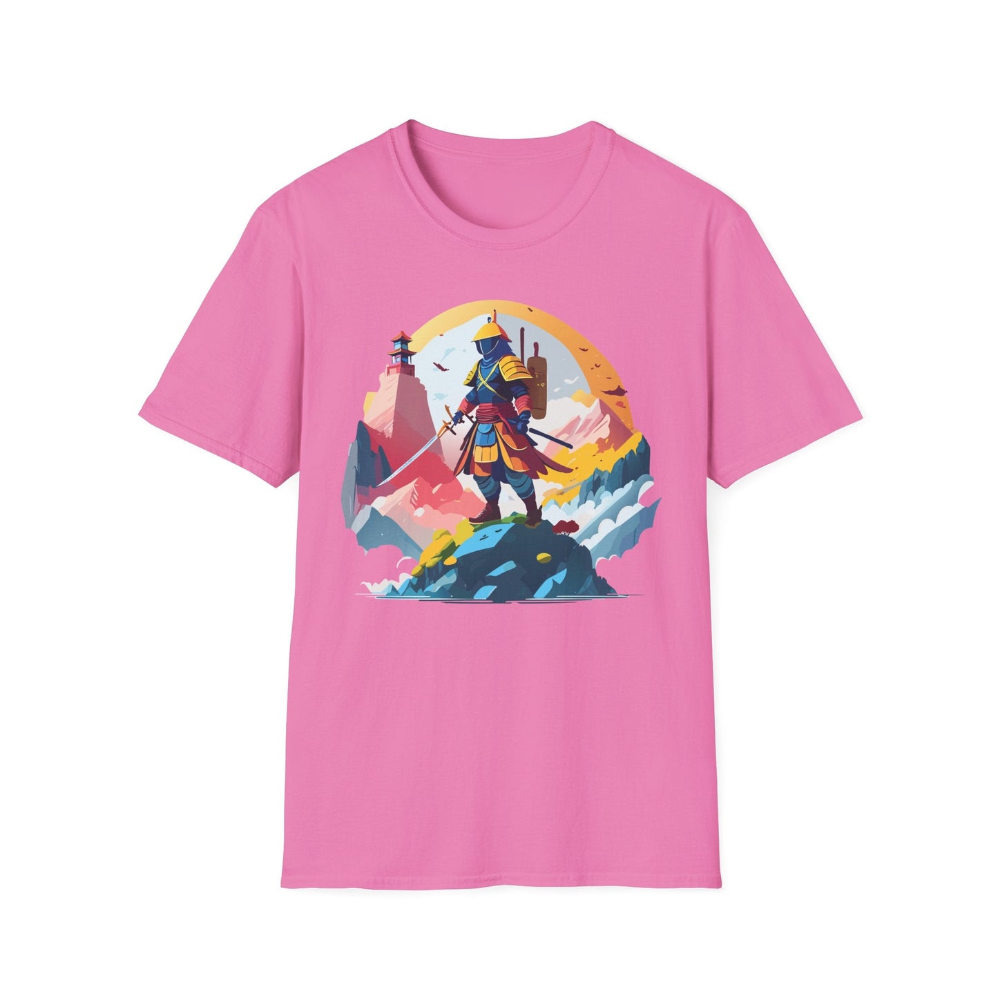 Samurai Unisex T Shirt Softstyle 64000 Short Sleeve Tee 100 Percent Cotton Breathable Comfort Fit