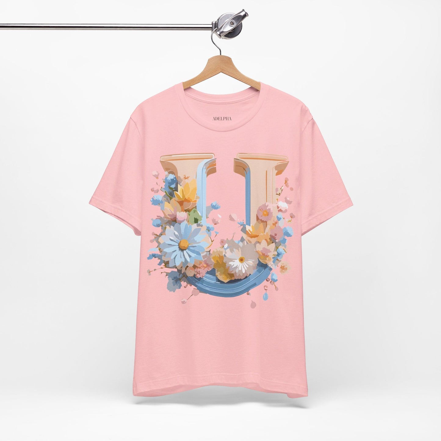 Letter U Shirt Unisex Graphic Tee By Adelpha Vintage Inspired Short Sleeve Art Design