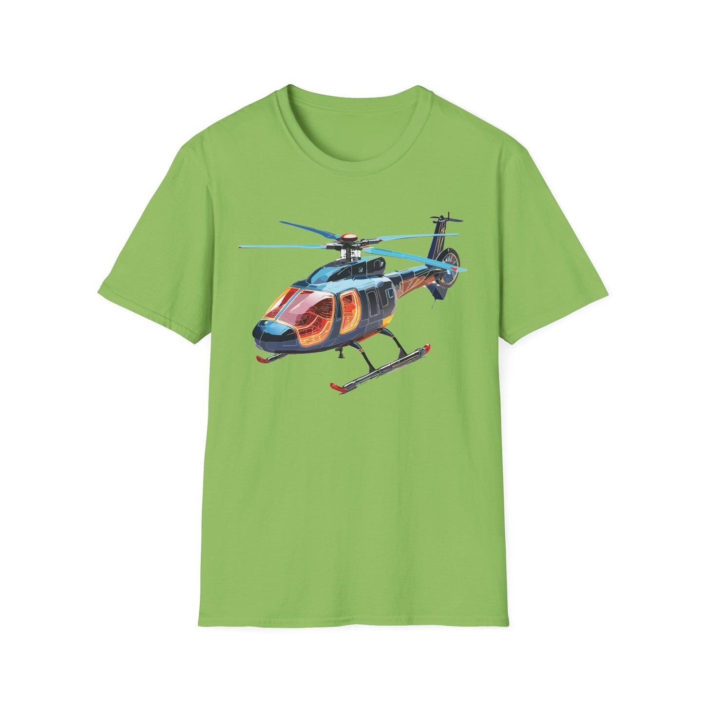Chopper Helicopter Graphic Unisex Cotton Softstyle Short Sleeve Tee 6