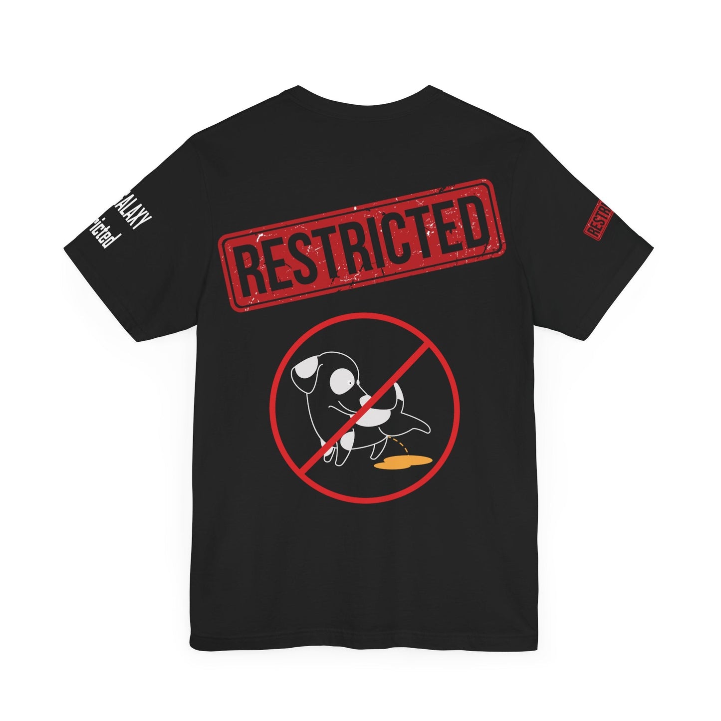 Bad Galaxy Tee Shirt With Red Stamp Made To Order 100 Percent Cotton Eco Friendly Inks USA