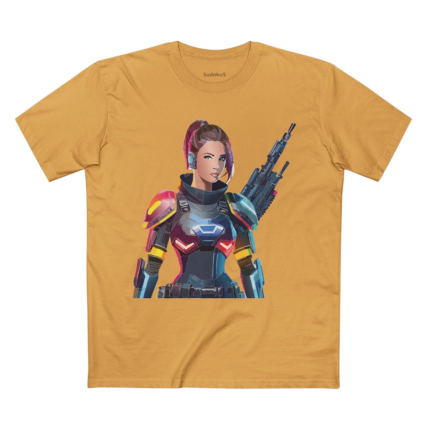Army-woman Graphic Unisex 100 Cotton Staple Tee 22