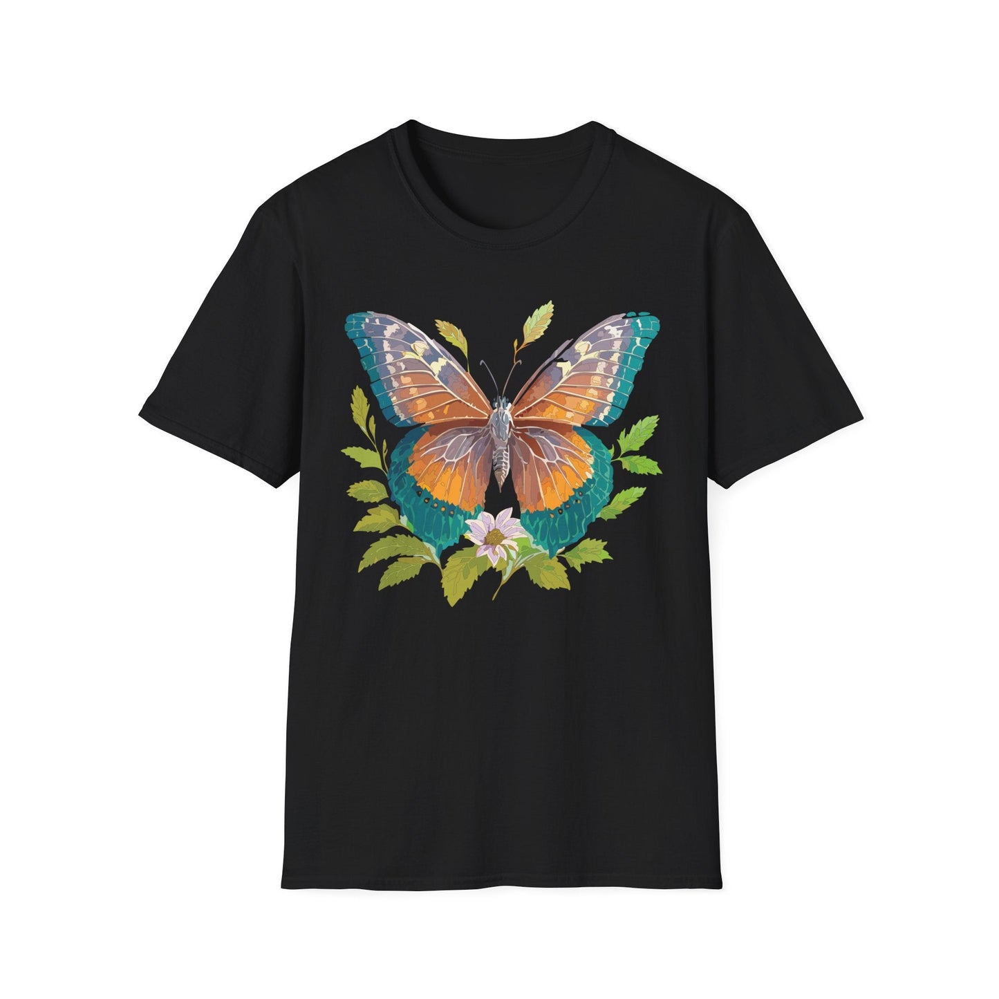 Unisex Butterfly Shirt With Monarch Design Cotton Tee Gildan 64000 Softstyle Comfort