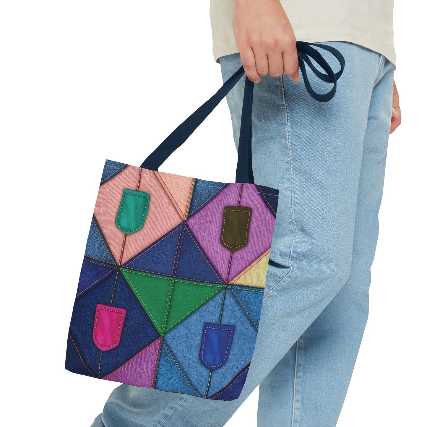 Denim Canvas Bag, Tote Bag Denim Printify