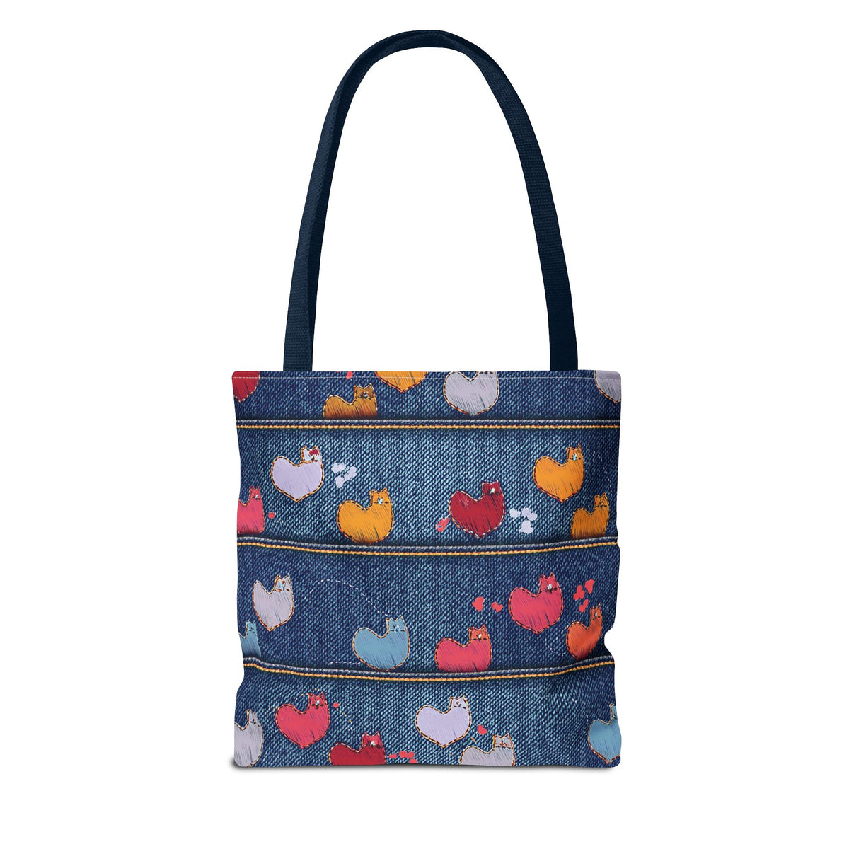 Love Day Graphic Design Denim Fabric Imitation Print Unisex Canvas Bag POLY 3 Sizes Tote Bag 201-9