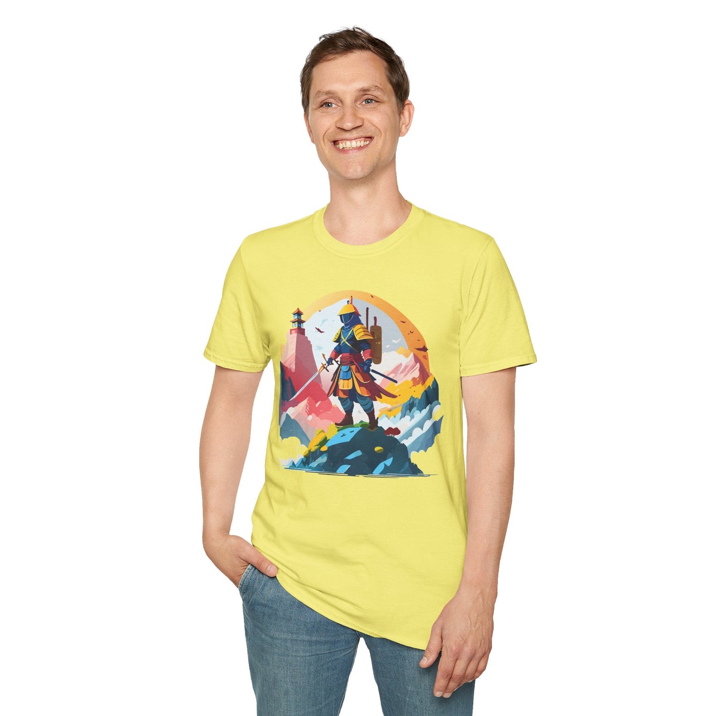 Samurai Unisex T Shirt Softstyle 64000 Short Sleeve Tee 100 Percent Cotton Breathable Comfort Fit