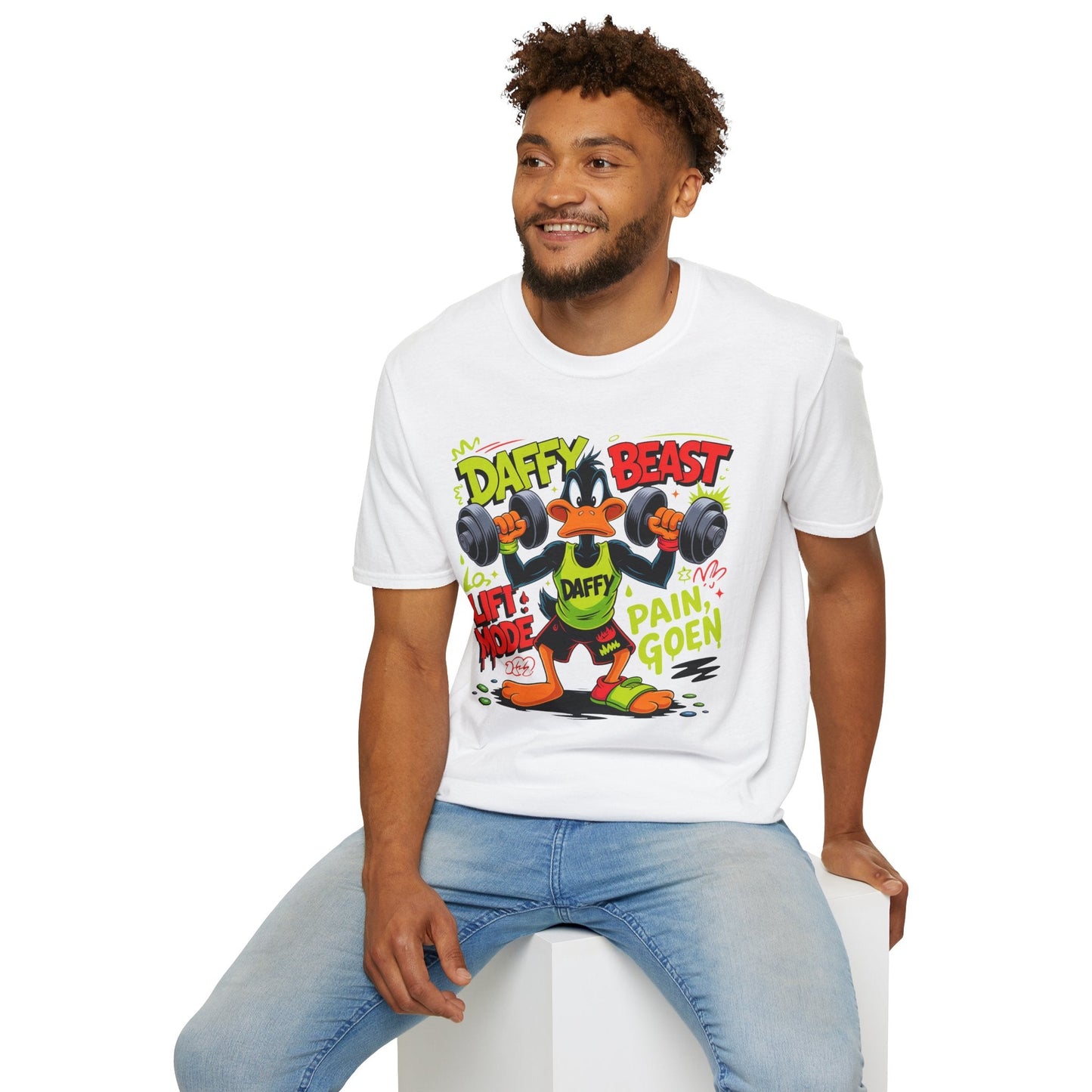 Cartoon T Shirt Funny Animals Print Unisex Animation Tee Gildan Softstyle 64000