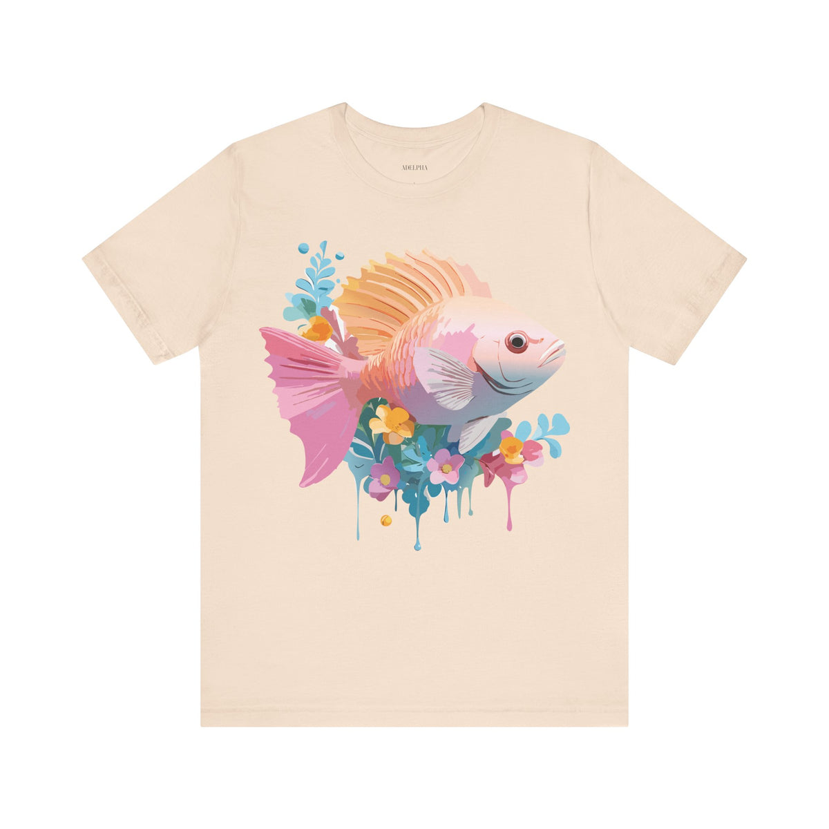 Fish Graphic Unisex Cotton Bella+Canvas Tee with Art Animal Design e13