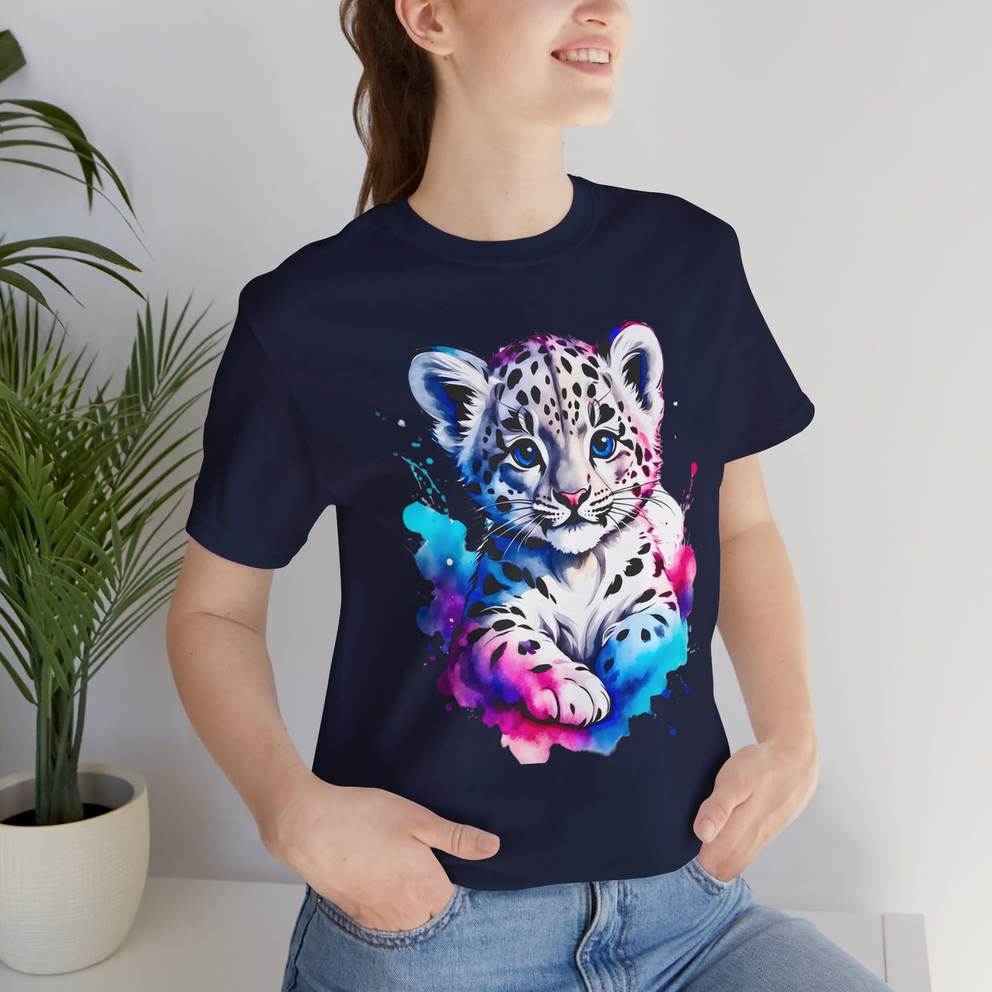 Baby Leopard Shirt, Cute Leopard Tee Shirt, Animal T-Shirt, Gepard Top, Animal Tees, Art Design T-Shirt, Graphic Tee
