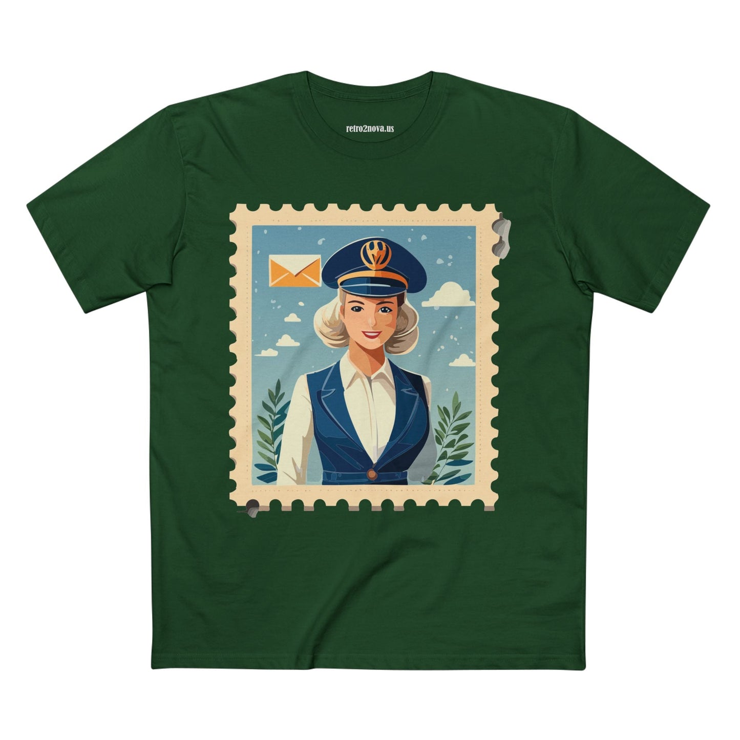 Stamp Shirt Postage Stamp Tee Unisex Premium Cotton Original Art Design Retro2Nova