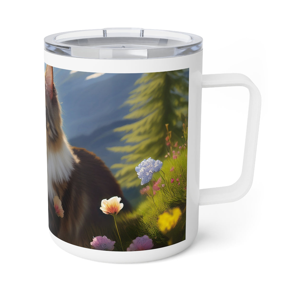 10 Art Design Insulated Coffee Mug Clear Lid 10oz Insulated Coffee Mug 10oz