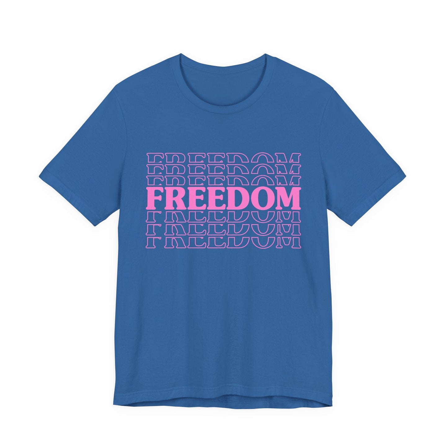Freedom Text Graphic Unisex Cotton T-Shirt a8