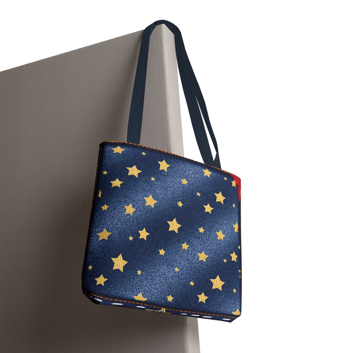 Denim Fabric Imitation Print Unisex Canvas Bag Poly Spun 3 Sizes Tote Bag 181-6