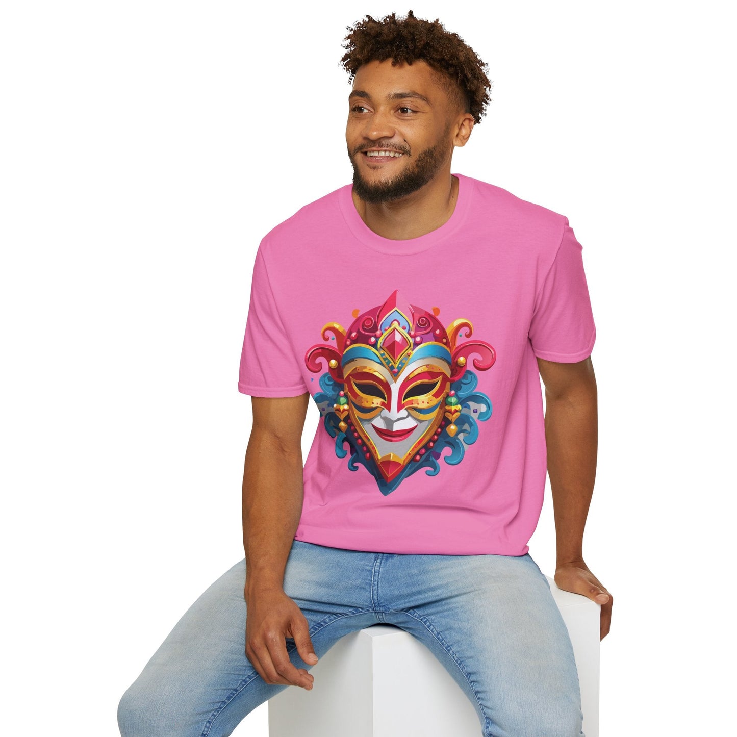 Mask Graphic Unisex Cotton Masquerade Design Artwork Tee 14
