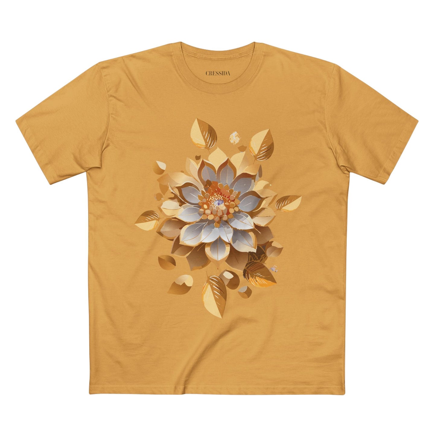 Floral Graphic T-Shirt Unisex 100 Cotton Art Design with Antique Flowers Tee 7