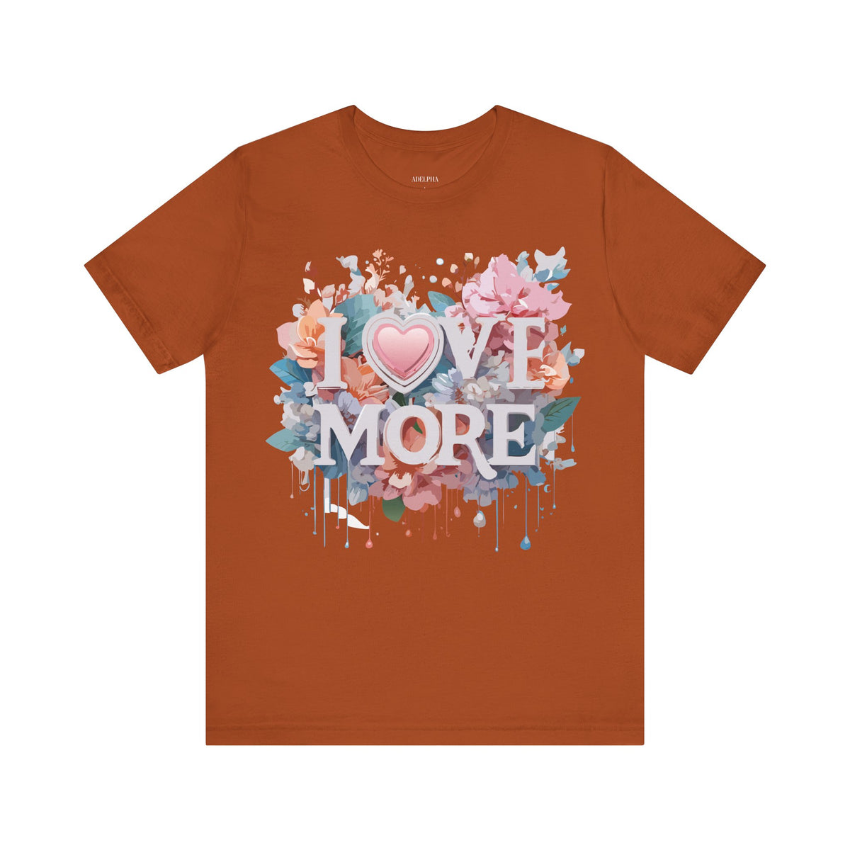 Valentine's Day Graphic Unisex Cotton Bella+Canvas Tee with Floral Art Design d114
