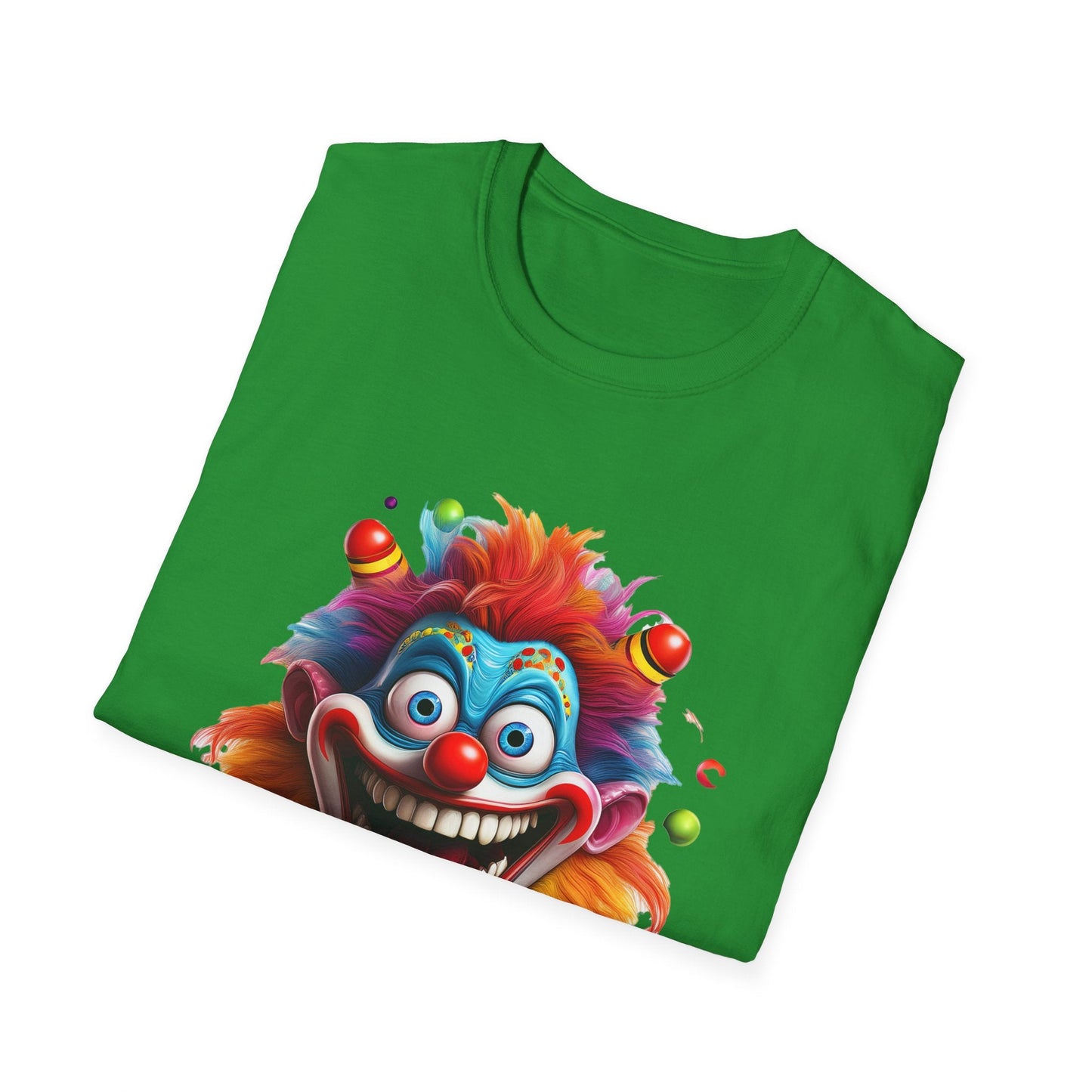 Clown Themed Unisex T Shirt Funny Man Circus Scary Man Tee Gildan Softstyle 64000 Cotton