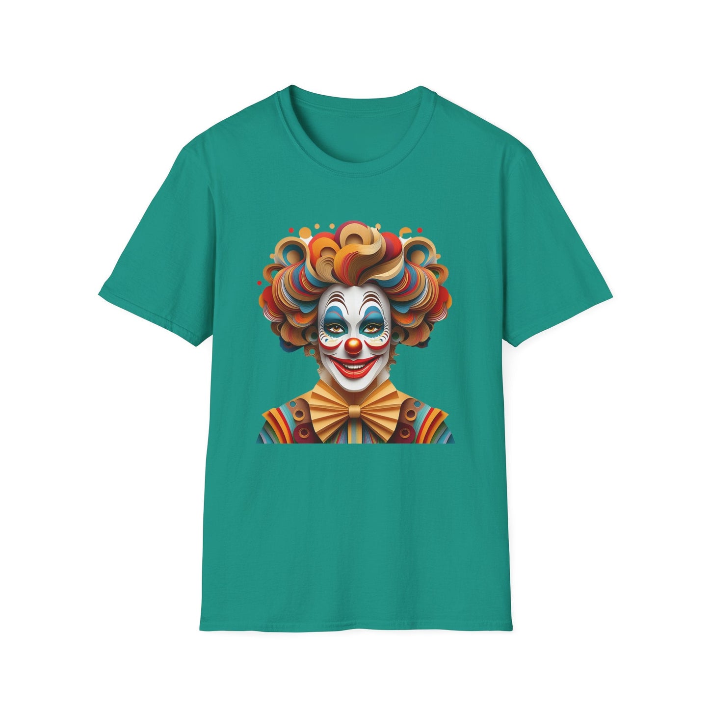 Unisex Clown Shirt Funny Man Circus Tee Short Sleeve Gildan Softstyle 64000 Cotton