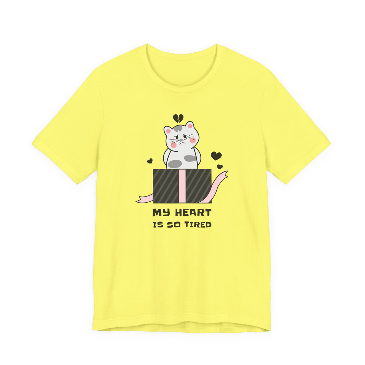 Cat Heart  Love Graphic Tee Shirt - Bella+Canvas Unisex 100 Cotton